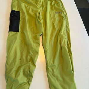 Stussy Lime Green pants with Black Mesh Liner size small